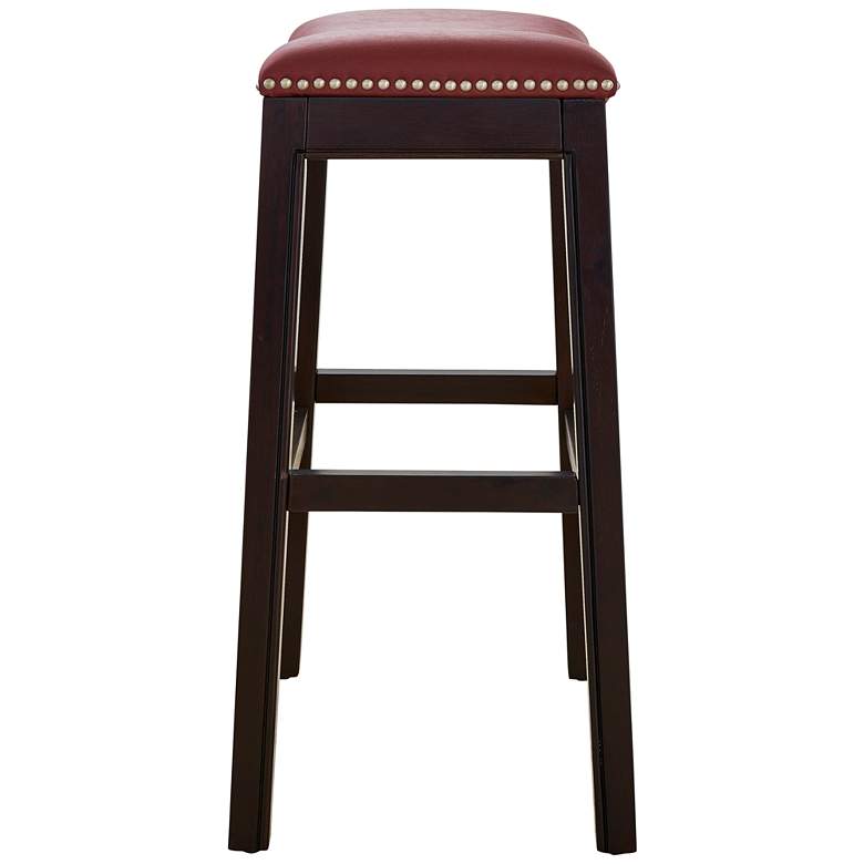 Image 4 Julian 25 1/2" Red Faux Leather Counter Stool more views