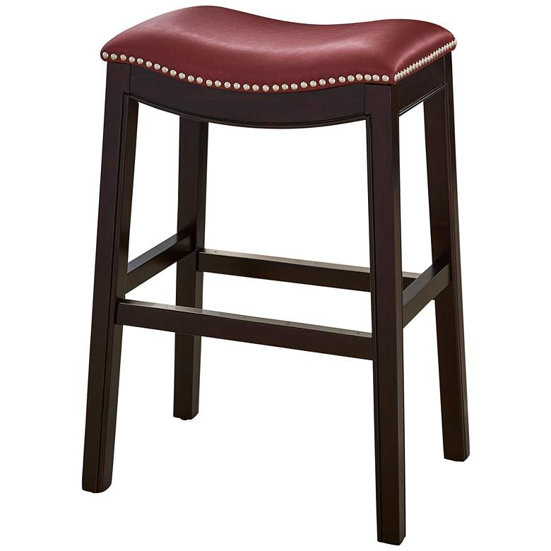 Image 5 Julian 25 1/2" Red Faux Leather Counter Stool more views