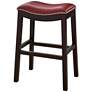 Julian 25 1/2" Red Faux Leather Counter Stool
