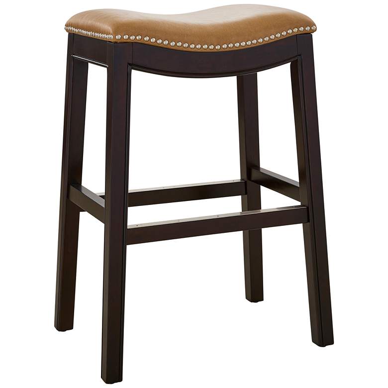 Image 2 Julian 25 1/2 inch Tan Faux Leather Counter Stool