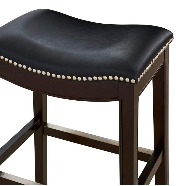Image 2 Julian 30" Black Faux Leather Bar Stool more views