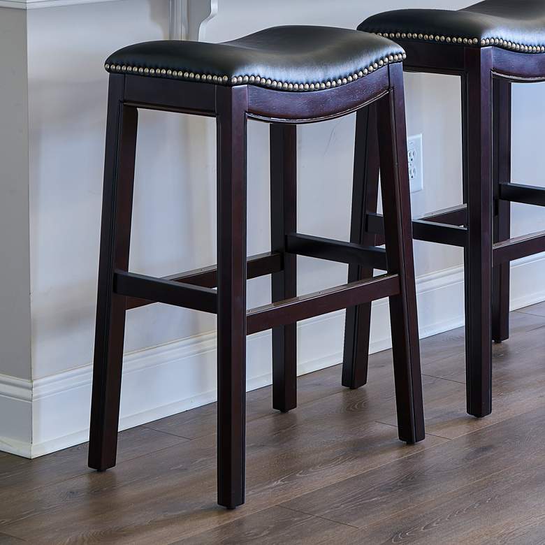 Image 1 Julian 30" Gray Faux Leather Bar Stool