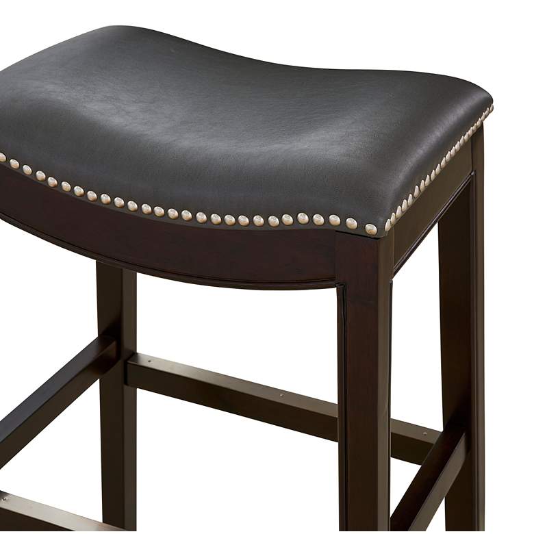 Image 3 Julian 30" Gray Faux Leather Bar Stool more views