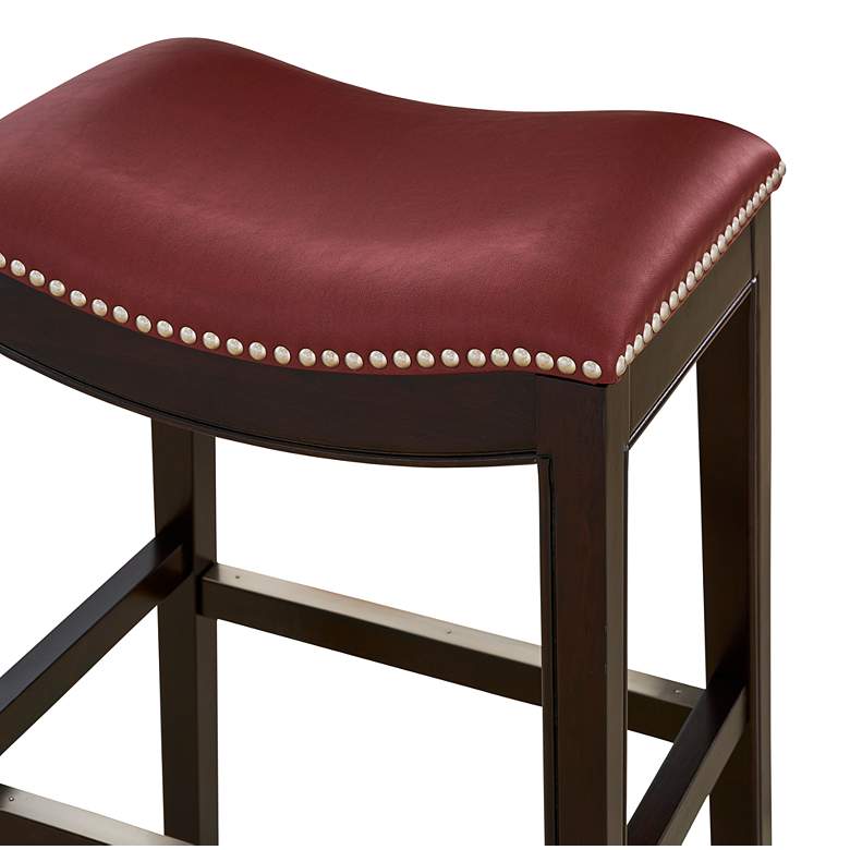 Image 2 Julian 30" Red Faux Leather Bar Stool more views