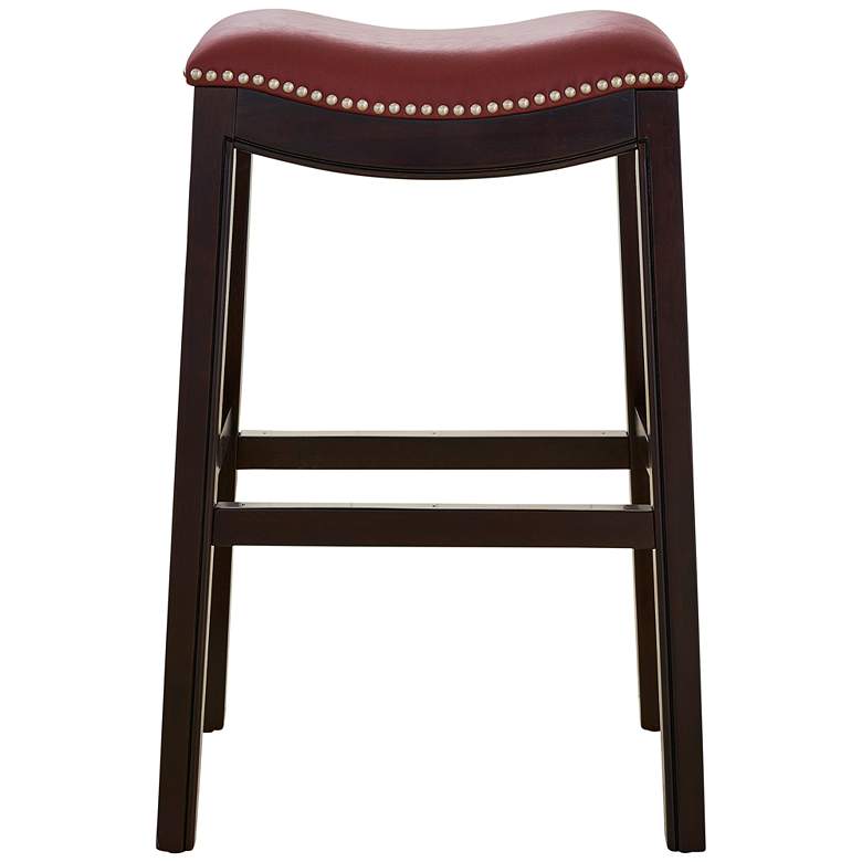Image 5 Julian 30" Red Faux Leather Bar Stool more views