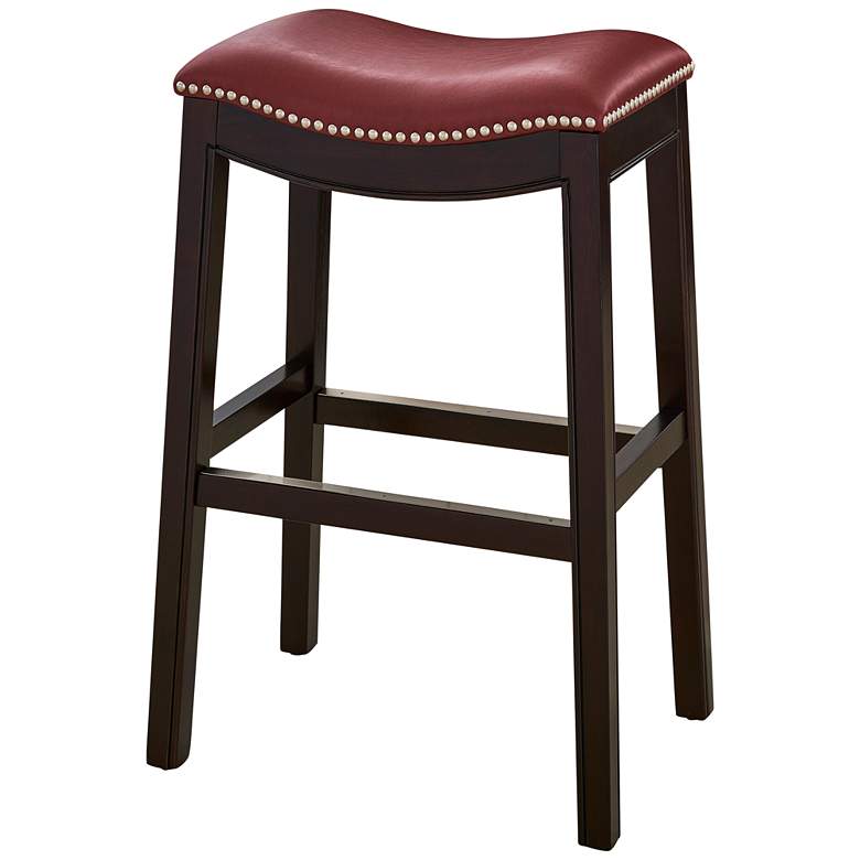 Image 6 Julian 30" Red Faux Leather Bar Stool more views