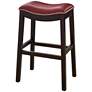 Julian 30" Red Faux Leather Bar Stool