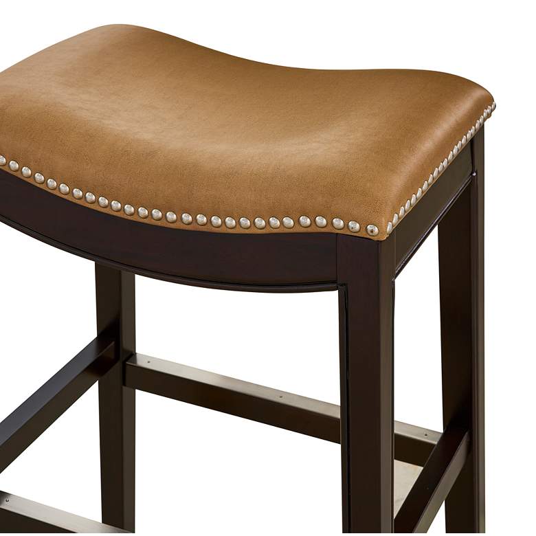 Image 2 Julian 30" Tan Faux Leather Bar Stool more views