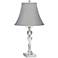 Julian Crystal Twist Column Table Lamp with Blue Bell Shade