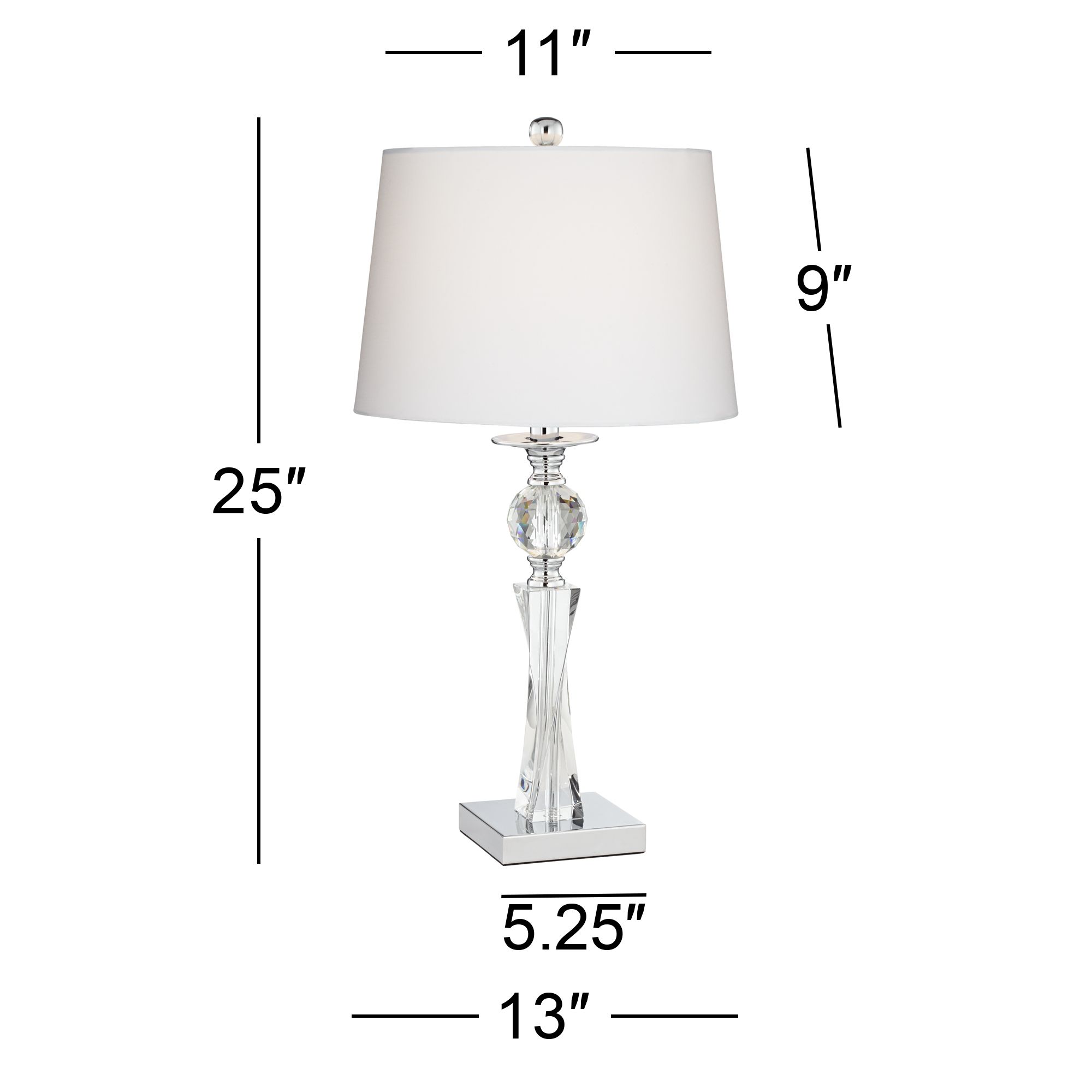 julian crystal twist column table lamp