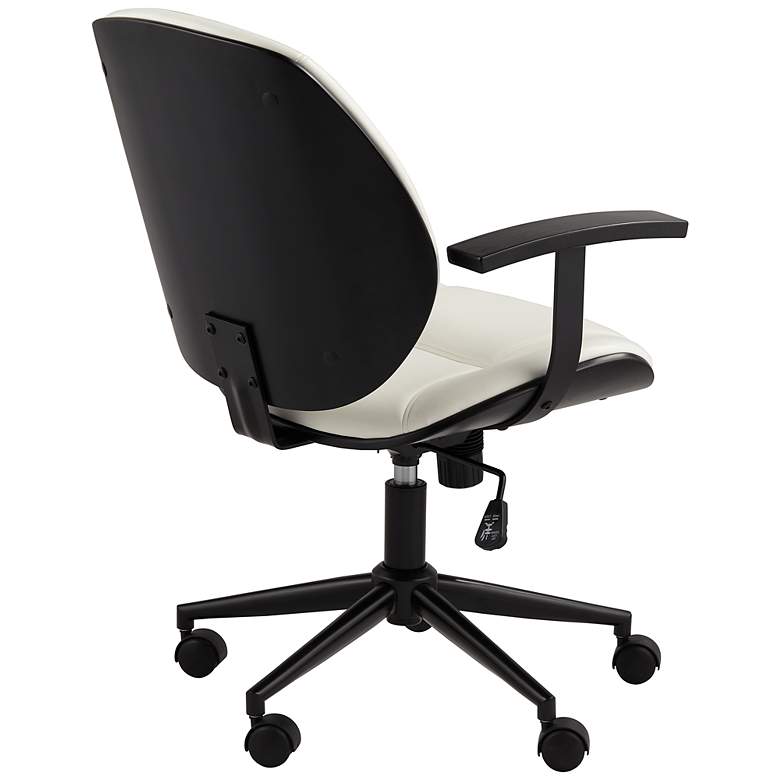 Image 4 Julian White Fabric Adjustable Swivel Office Chairs Set of 2 more views