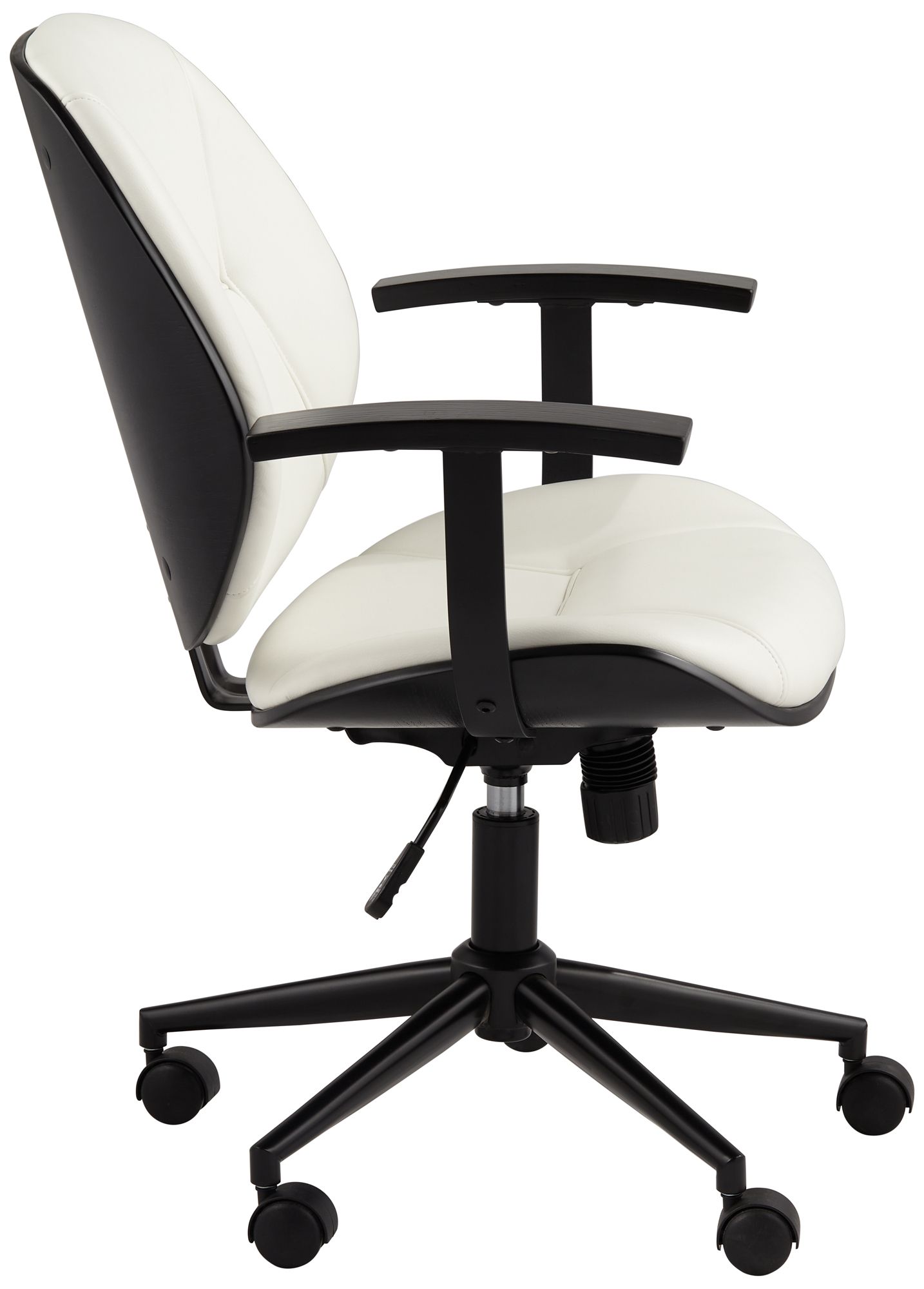 Julian White Fabric Adjustable Swivel Office Chairs Set of 2 in scene