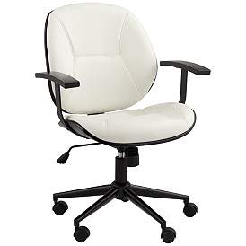 Image3 of Julian White Fabric and Steel Adjustable Swivel Office Chair
