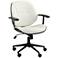 Julian White Fabric and Steel Adjustable Swivel Office Chair