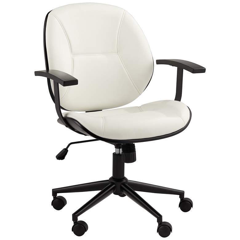 Image 3 Julian White Fabric and Steel Adjustable Swivel Office Chair