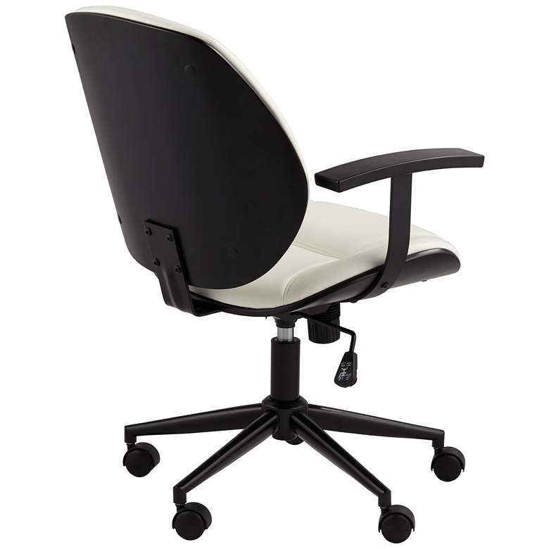 Image 4 Julian White Fabric and Steel Adjustable Swivel Office Chair more views