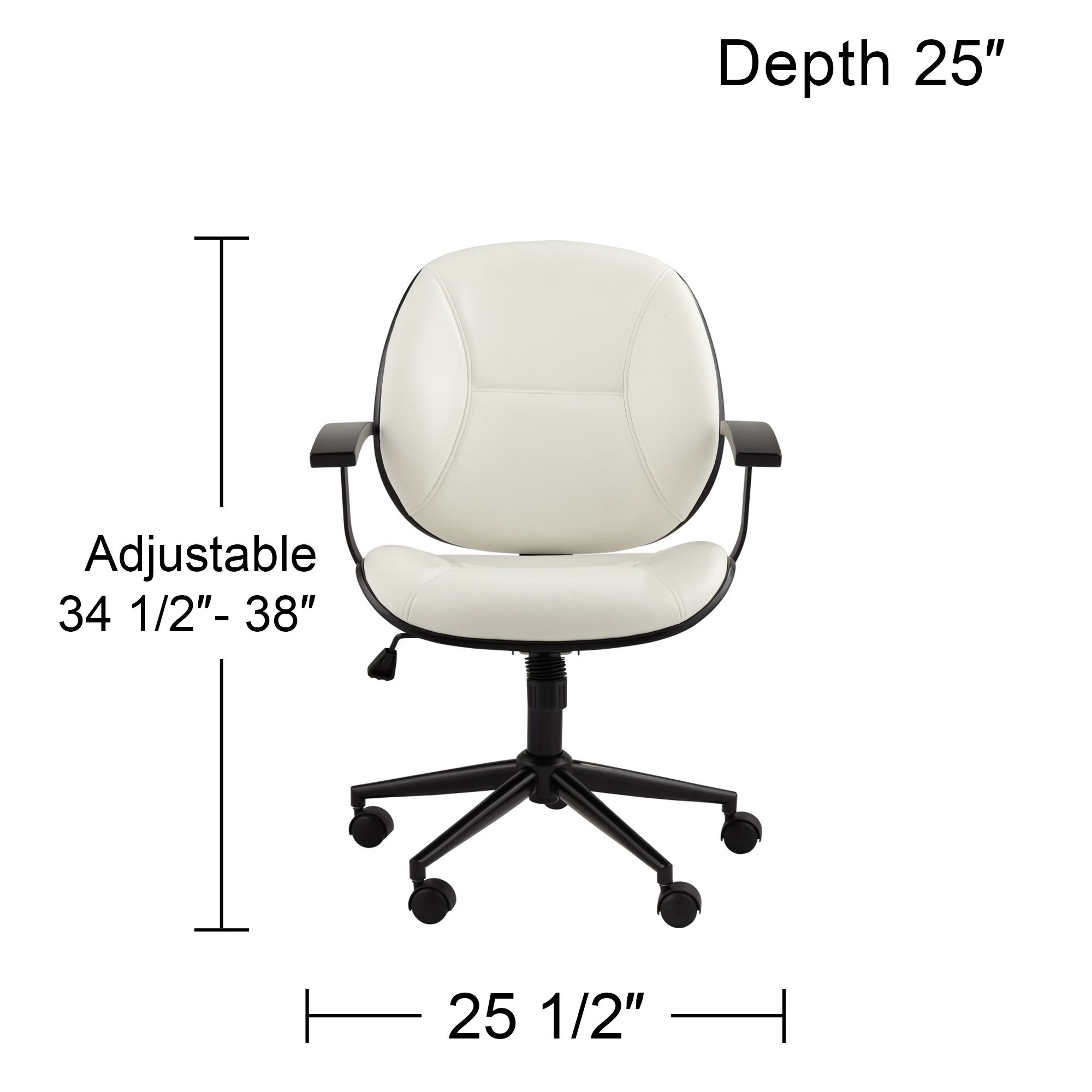 Julian White Fabric and Steel Adjustable Swivel Office Chair in scene