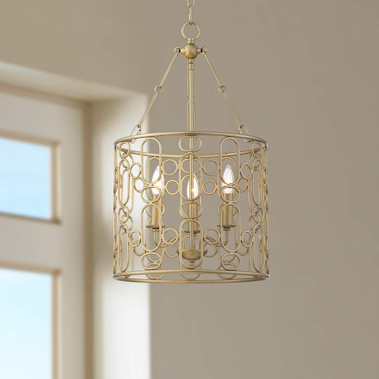 Image 1 Juliana 15 inch Wide Gold 3-Light Foyer Pendant Light