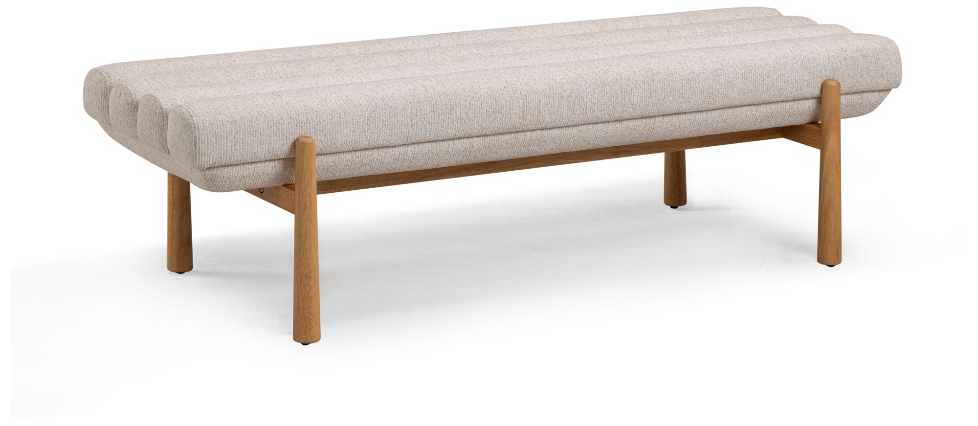 Image 2 Julianna Cream Textured Fabric Bench more views