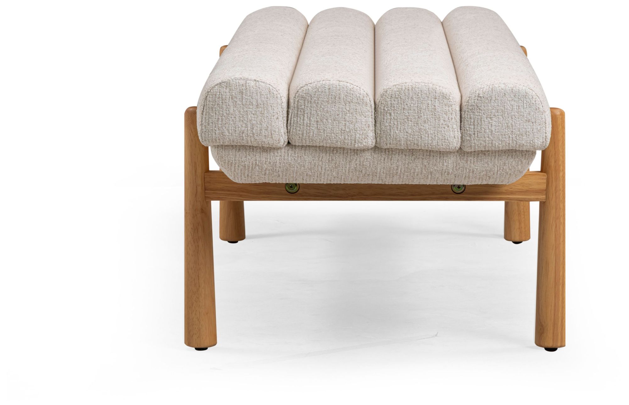 Image 3 Julianna Cream Textured Fabric Bench more views