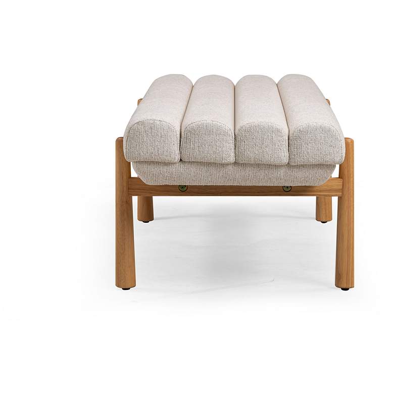 Bumpy Textured Bench Design Julianna Cream Textured Fabric Bench - #7086W | Lamps Plus