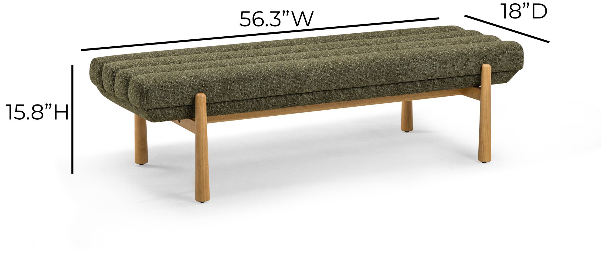 Image 7 Julianna Green Textured Fabric Bench more views