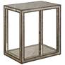 Julie 22" Wide Burnished Antique Gold Mirrored End Table