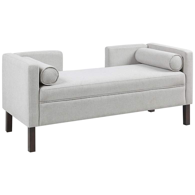 Image 2 Julie 50" Wide Gray Fabric Accent Bench