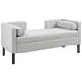 Julie 50" Wide Gray Fabric Accent Bench