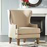 Julie Colony Linen Upholstered Accent Chair in scene
