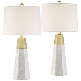Image2 of Julie Tapered Column Gold Accent Table Lamps Set of 2