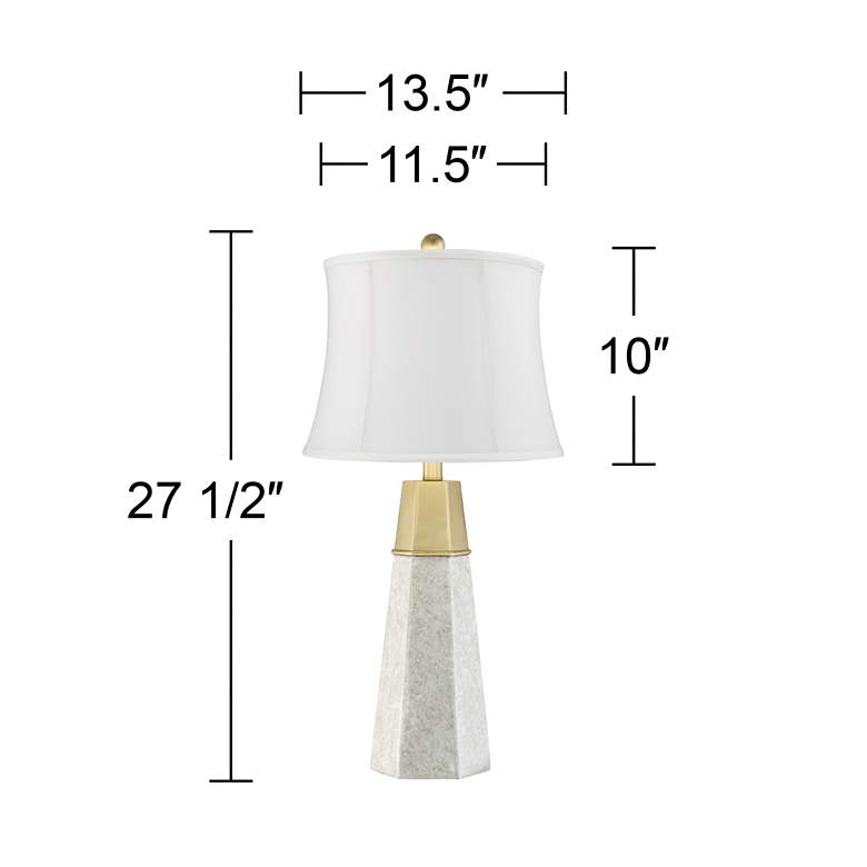 Image 7 Julie Tapered Column White Shade Table Lamps Set of 2 more views
