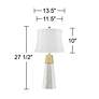 Julie Tapered Column White Shade Table Lamps Set of 2
