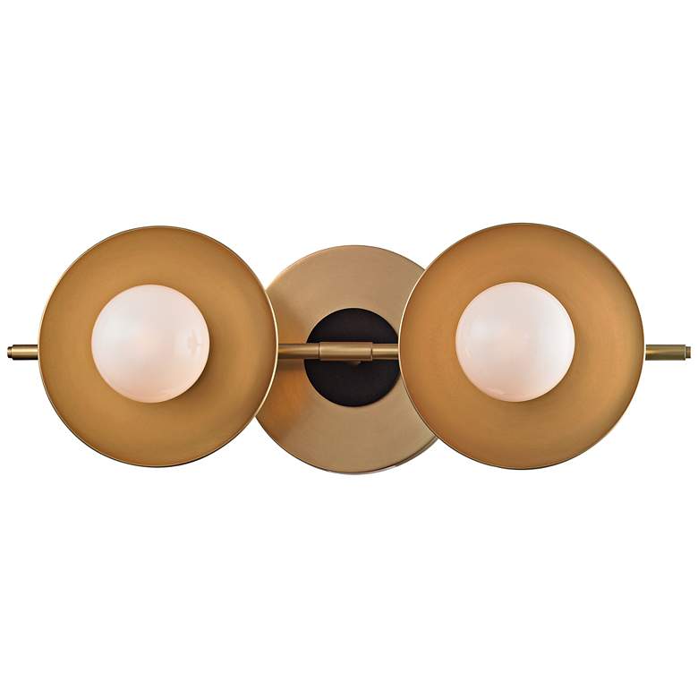 Image 2 Julien 4 3/4" High 2-Light Aged Brass LED Wall Light
