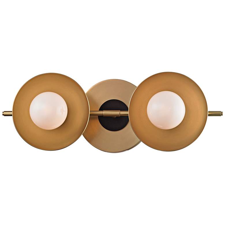 Image 2 Julien 4 3/4 inch High 2-Light Aged Brass LED Wall Light