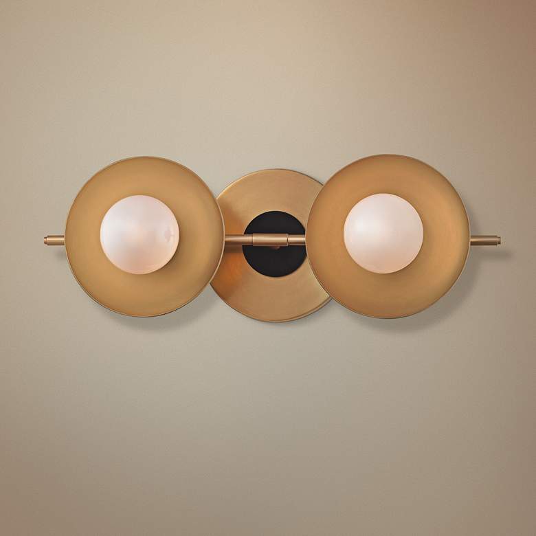 Image 1 Julien 4 3/4" High 2-Light Aged Brass LED Wall Light