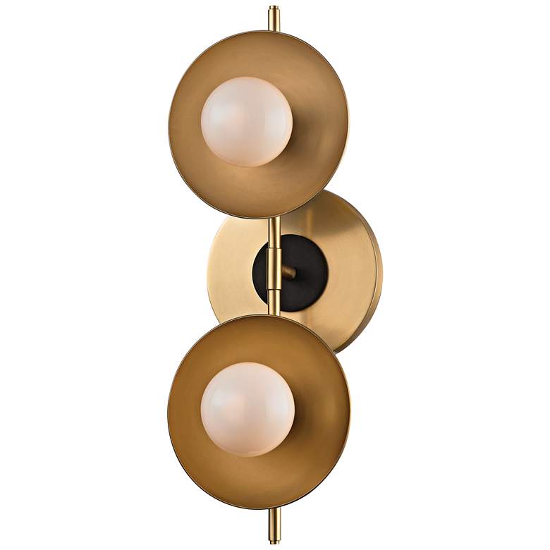 Image 3 Julien 4 3/4 inch High 2-Light Aged Brass LED Wall Light more views