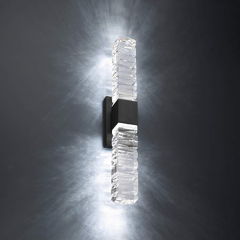 Image 1 Juliet 27 1/2" Wide Black Crystal LED Bath Light