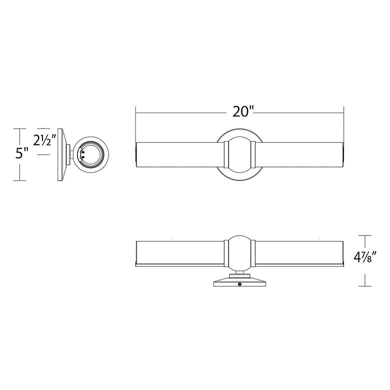 Image 4 Juliet 5"H x 20"W 2-Light Bath Bar in Chrome more views