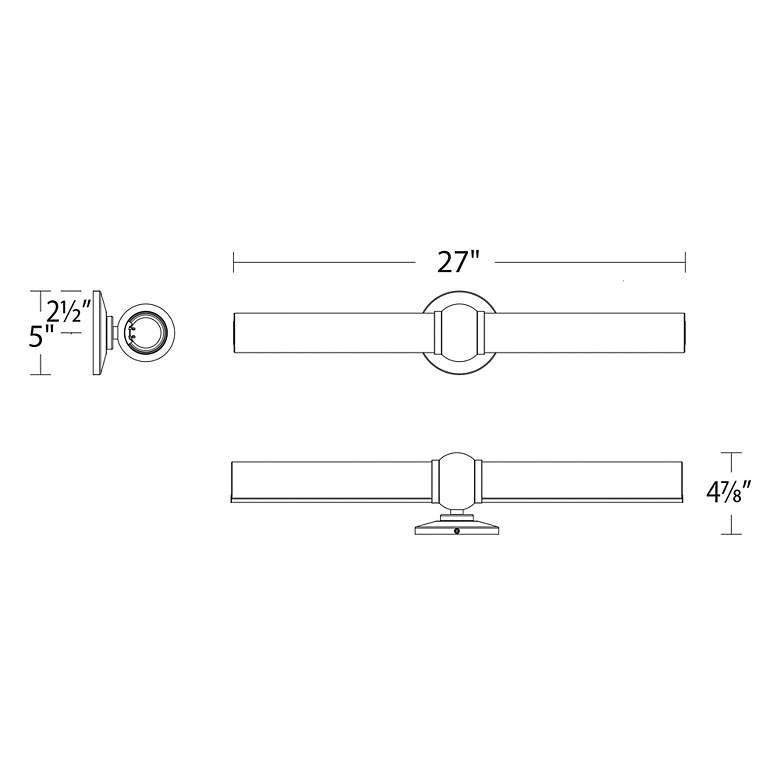 Image 4 Juliet 5"H x 27"W 2-Light Bath Bar in Brushed Nickel more views