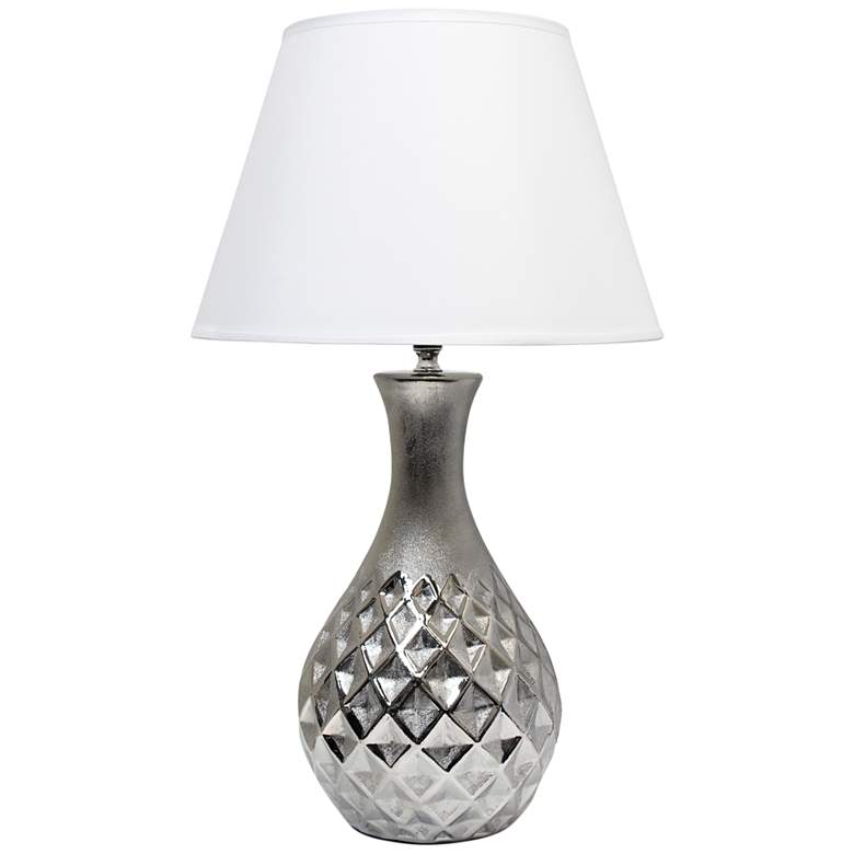 Image 2 Juliet Metallic Silver Ceramic Accent Table Lamp
