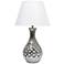 Juliet Metallic Silver Ceramic Accent Table Lamp