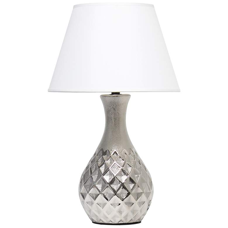 Image 7 Juliet Metallic Silver Ceramic Accent Table Lamp more views