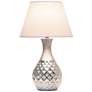 Juliet Metallic Silver Ceramic Accent Table Lamp