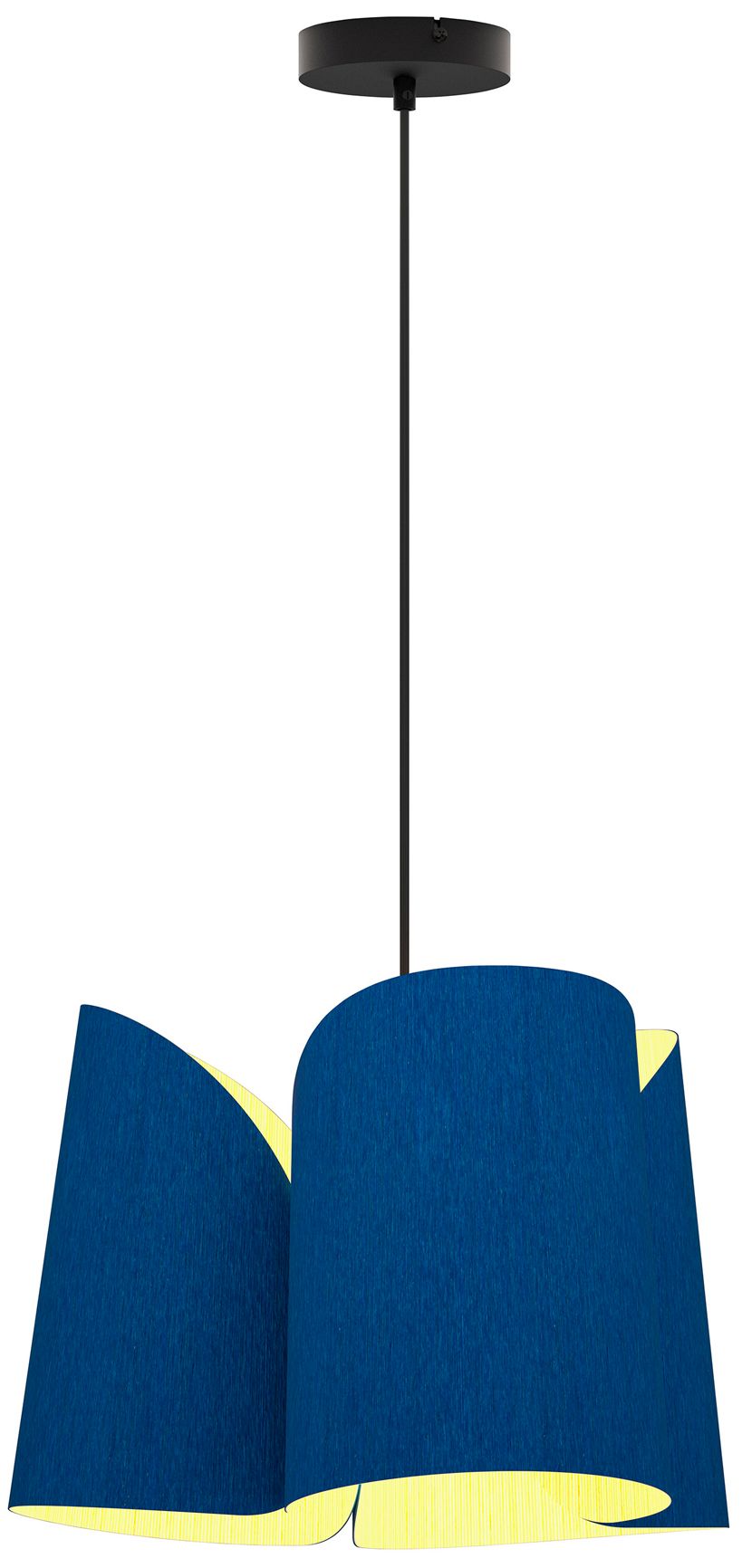 Julieta 18" Wide Black Finish Pendant Blue Shade