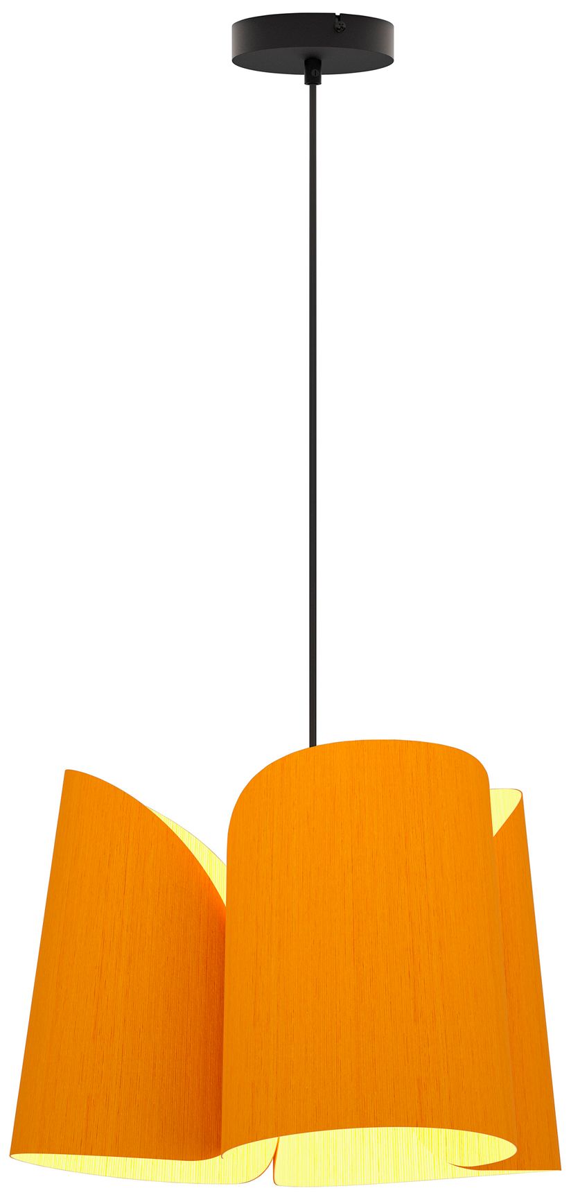Julieta 18" Wide Black Finish Pendant Ocher Shade
