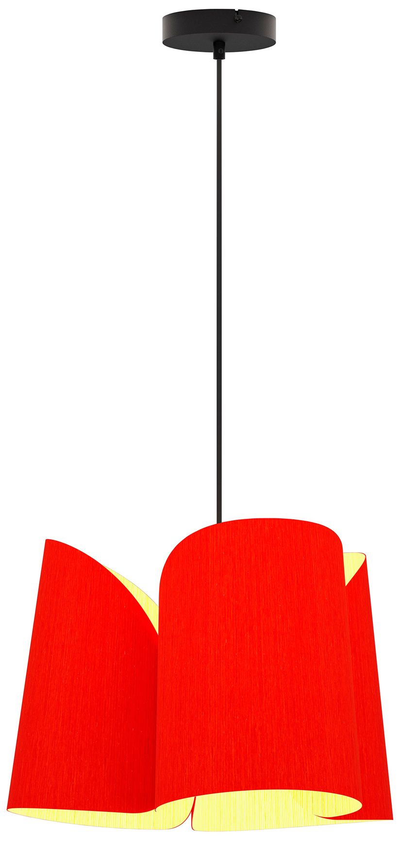 Julieta 18" Wide Black Finish Pendant Red Shade