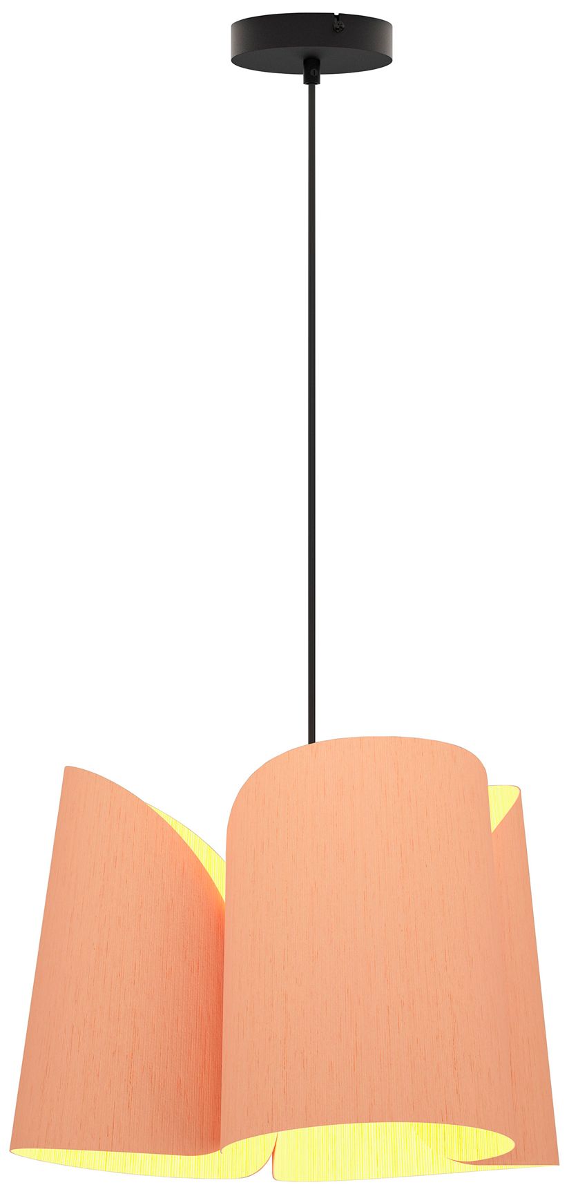 Julieta 18" Wide Black Finish Pendant Rose Shade