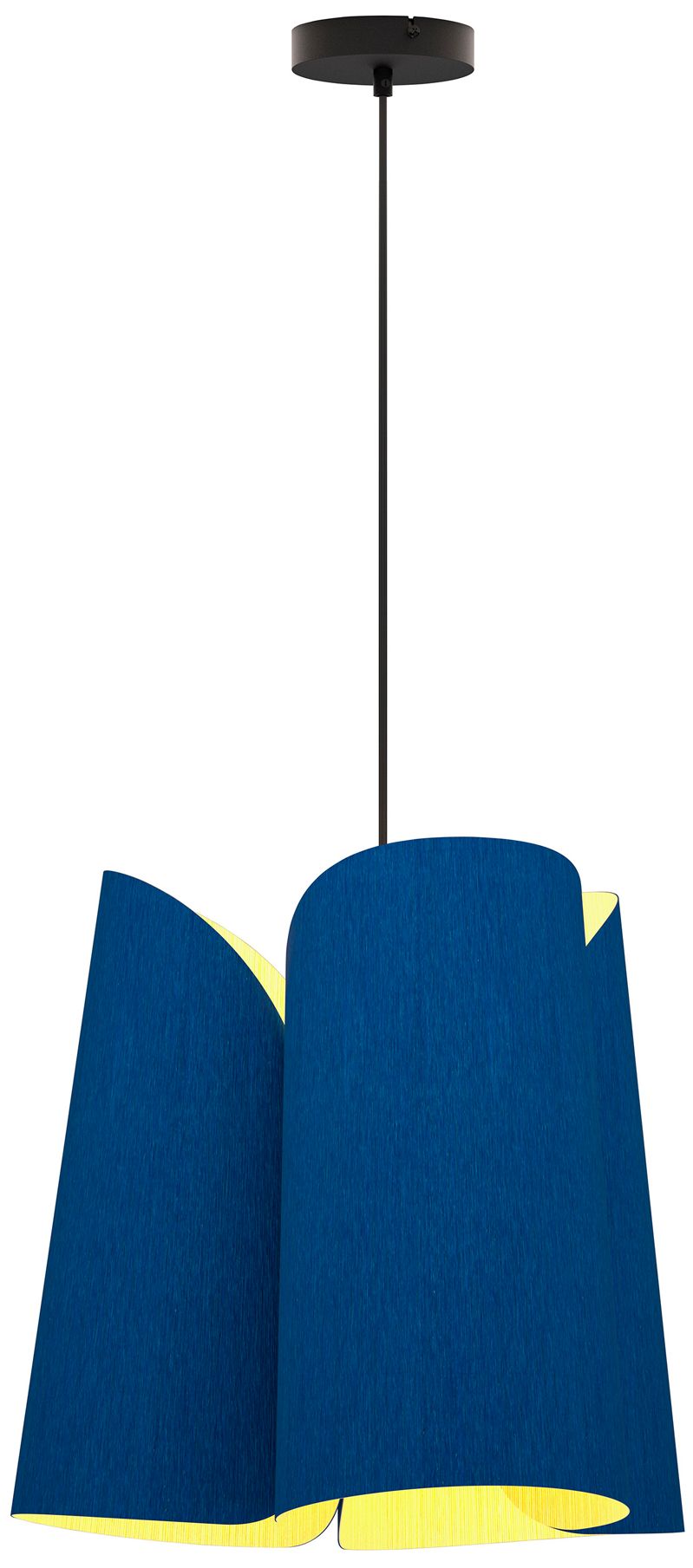 Julieta 20" Wide Black Finish Pendant Blue Shade