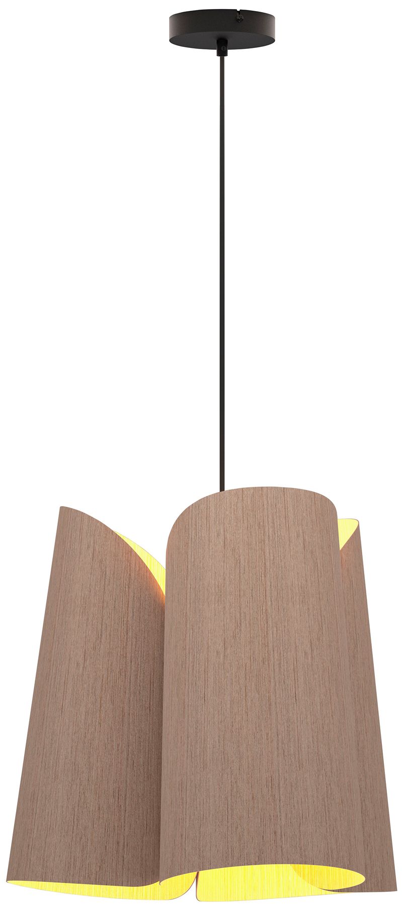 Julieta 20" Wide Black Finish Pendant Grey Oak Shade